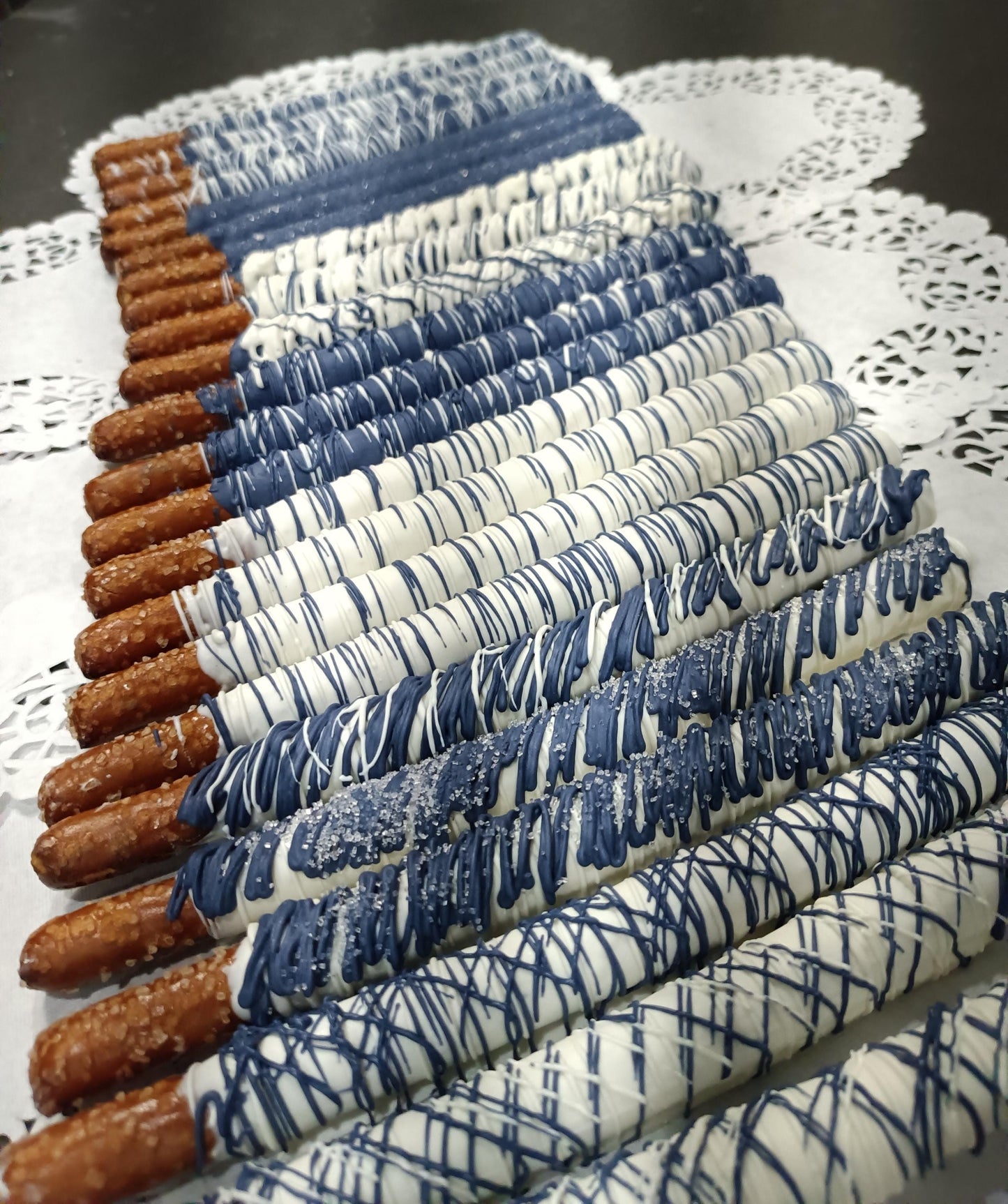 Custom Hand Dipped Chocolate Cover Pretzels, Baby Shower, School Party, Thank you Gift, Birthday Parties, Party Favors, Weddings,