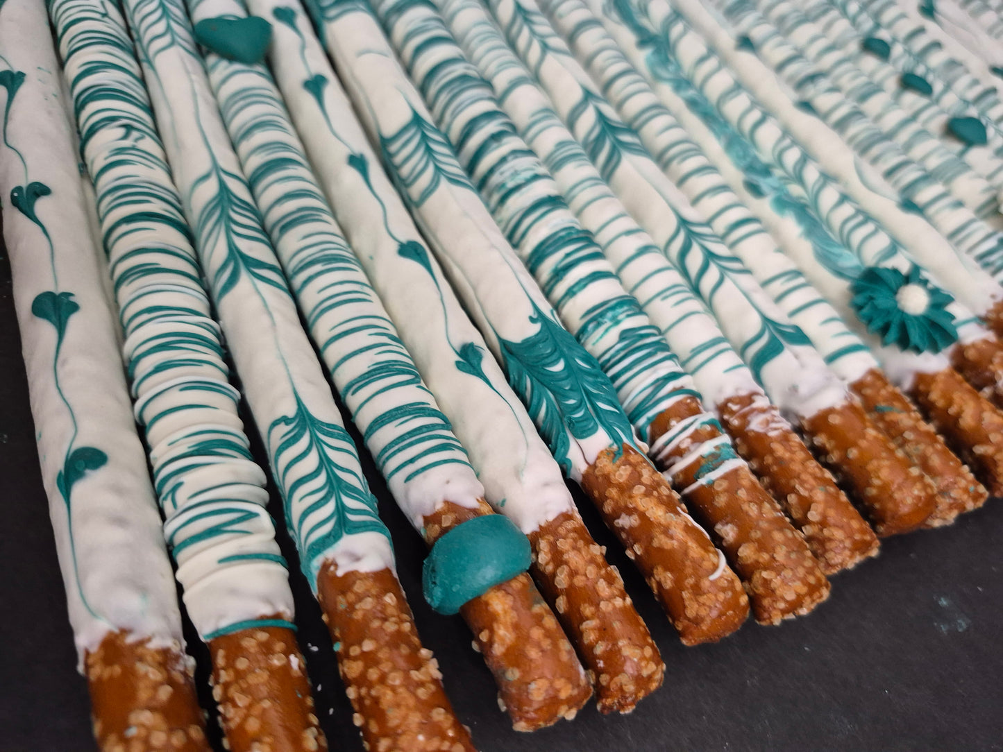 15-36ct Gourmet Hand Dipped & Decorated Chocolate Cover Pretzels Rods