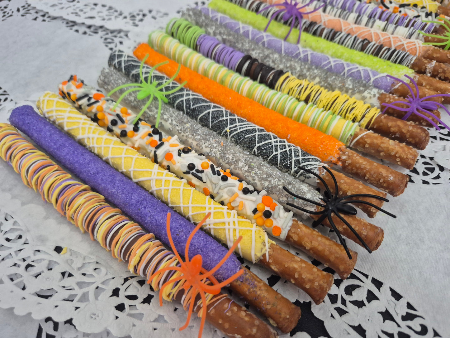 15-36ct Gourmet Hand Dipped & Decorated Chocolate Cover Pretzels Rods