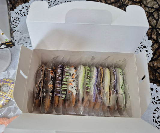 12ct Gourmet Chocolate covered Pretzels Halloween Gift Box