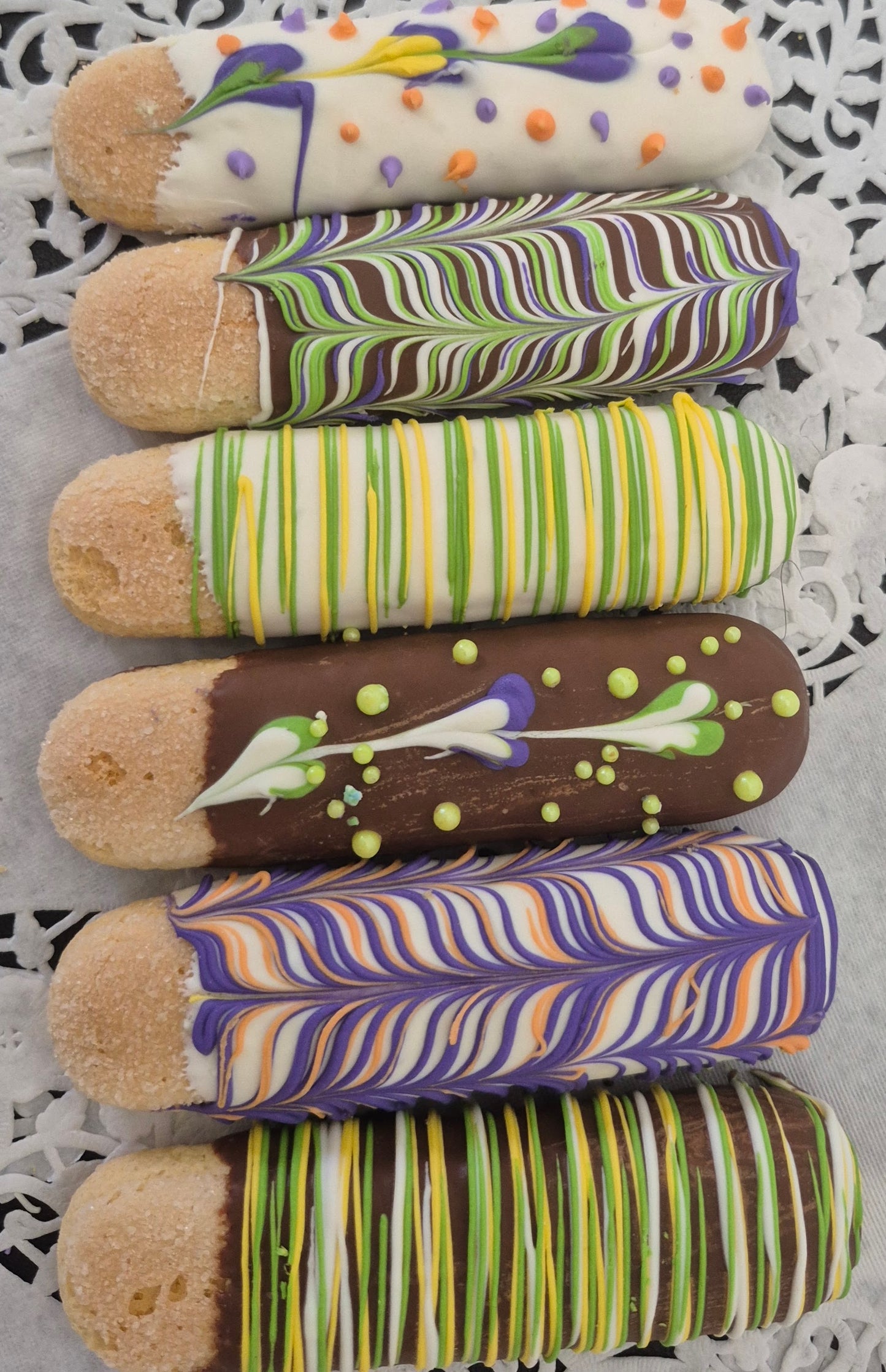 10ct (5 packs of 2) Hand Dipped Chocolate Covered Ladyfingers GIFT BOX are Light airy & Crispy