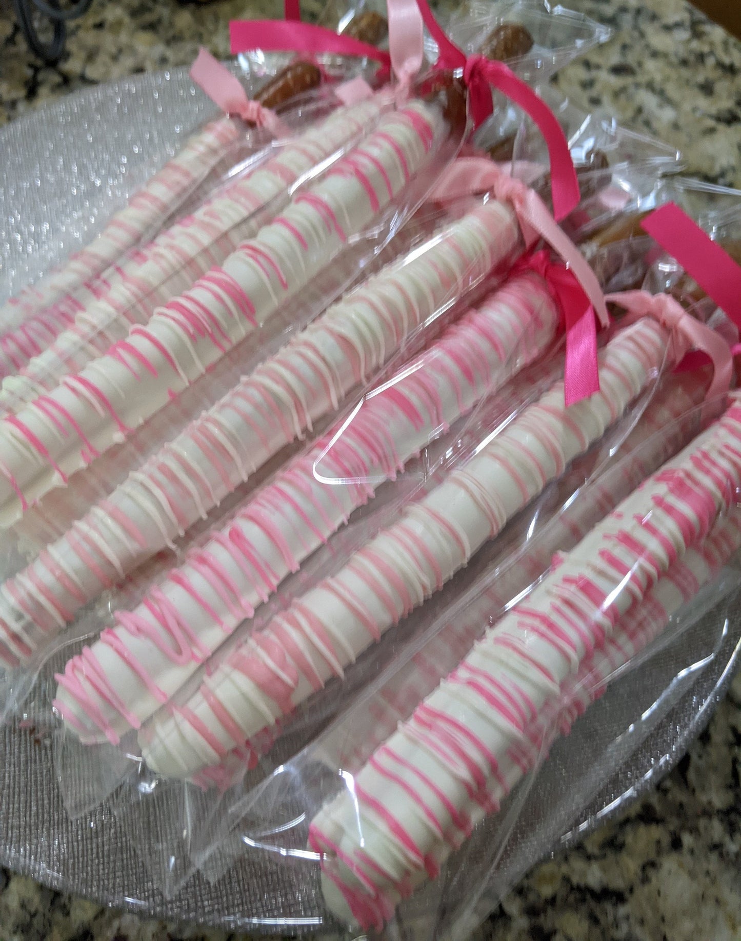 Custom Hand Dipped Chocolate Cover Pretzels, Baby Shower, School Party, Thank you Gift, Birthday Parties, Party Favors, Weddings,