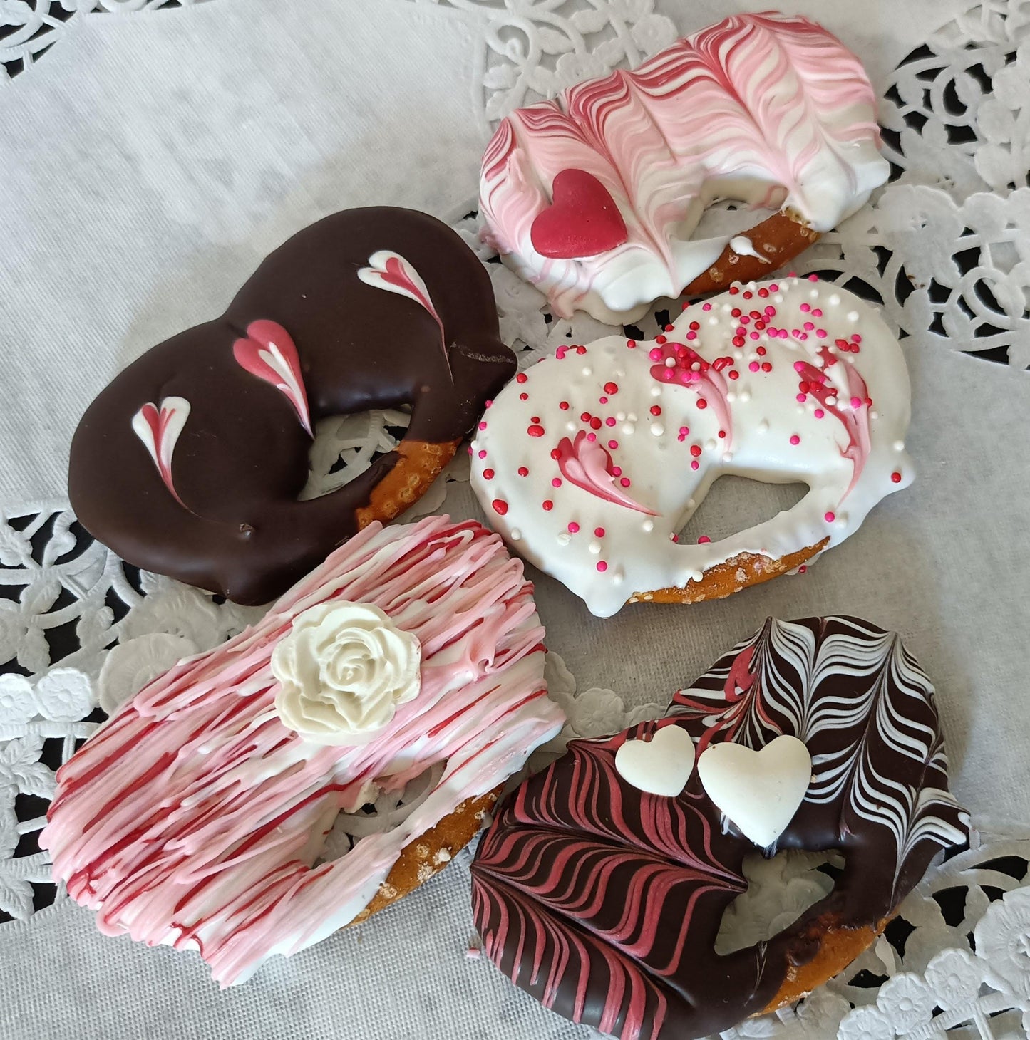 12ct Hidden Bites of Caramel Pretzels Dipped & Decorated in Chocolate