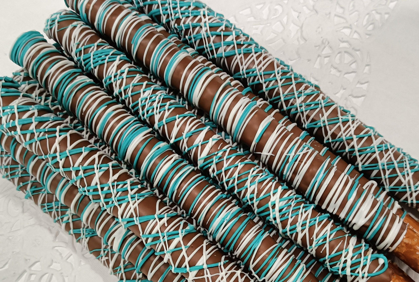 Custom Hand Dipped Chocolate Cover Pretzels, Baby Shower, School Party, Thank you Gift, Birthday Parties, Party Favors, Weddings,