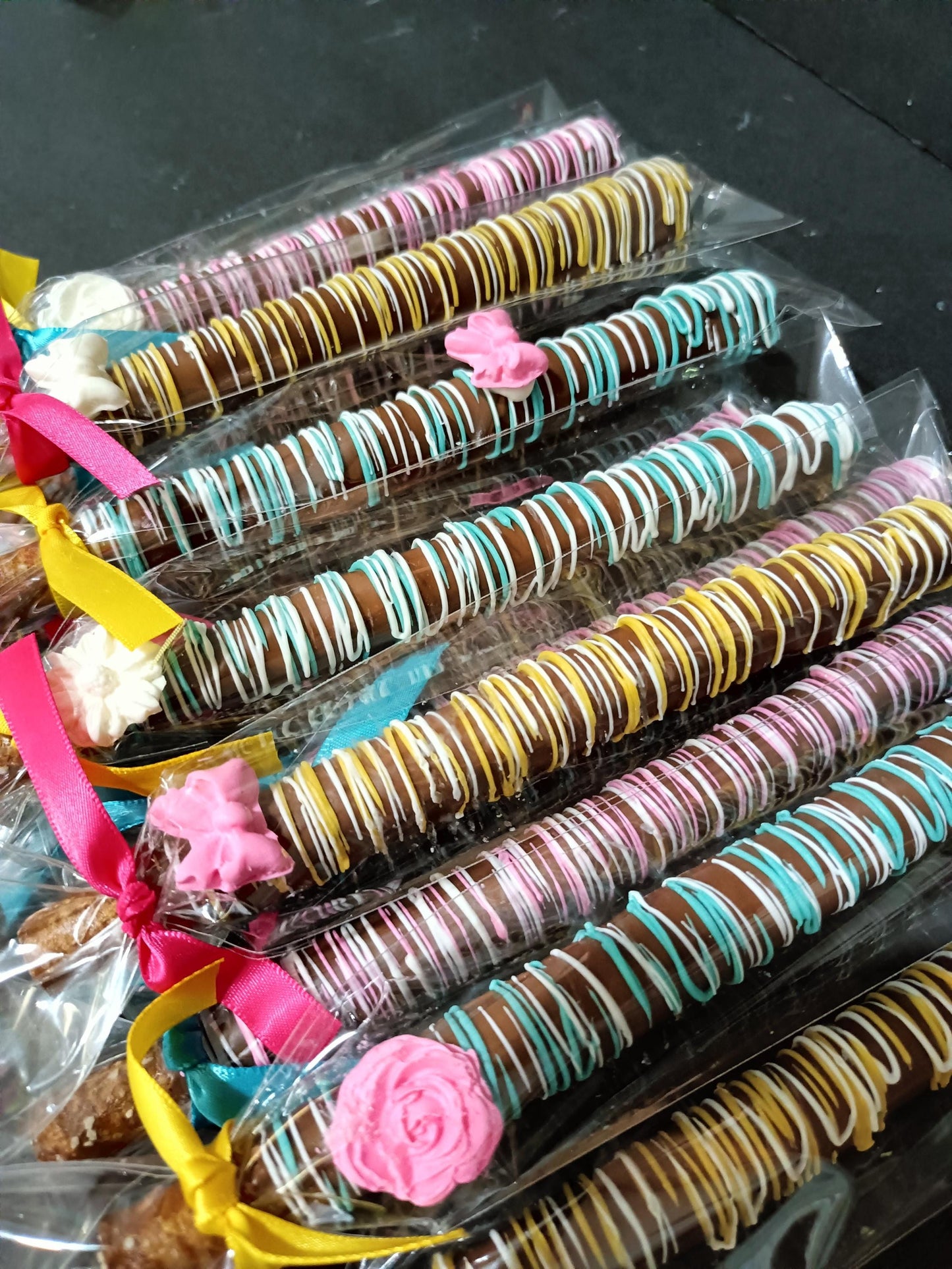 Custom Hand Dipped Chocolate Cover Pretzels, Baby Shower, School Party, Thank you Gift, Birthday Parties, Party Favors, Weddings,