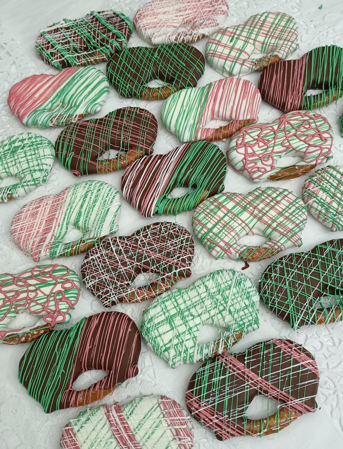 12ct Hidden Bites of Caramel Pretzels Dipped & Decorated in Chocolate