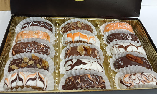 15ct Box Petite Pumpkin Spice Biscotti Hand Dipped & Decorated in Chocolate 15, Perfect size