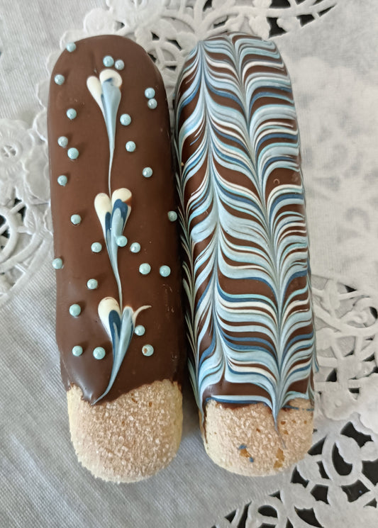 10ct (5 packs of 2) Hand Dipped Chocolate Covered Ladyfingers GIFT BOX  are Light airy & Crispy