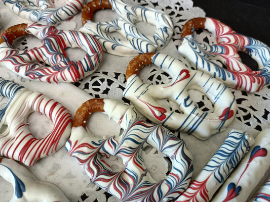 13ct Hand Dipped & Decorated Chocolate Covered Pretzel's Personalized Gift Boxes