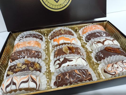 Petite Pumpkin Spice Biscotti Hand Dipped in Chocolate 15ct Box, Perfect size Graduation Party, Father's Day, Teacher Gift, Office Party