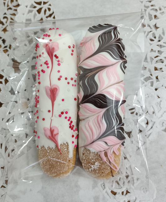 10ct (5 packs of 2) Hand Dipped Chocolate Covered Ladyfingers GIFT BOX  are light airy & crispy Father's Day, School Bus Driver, Birthday, Teachers